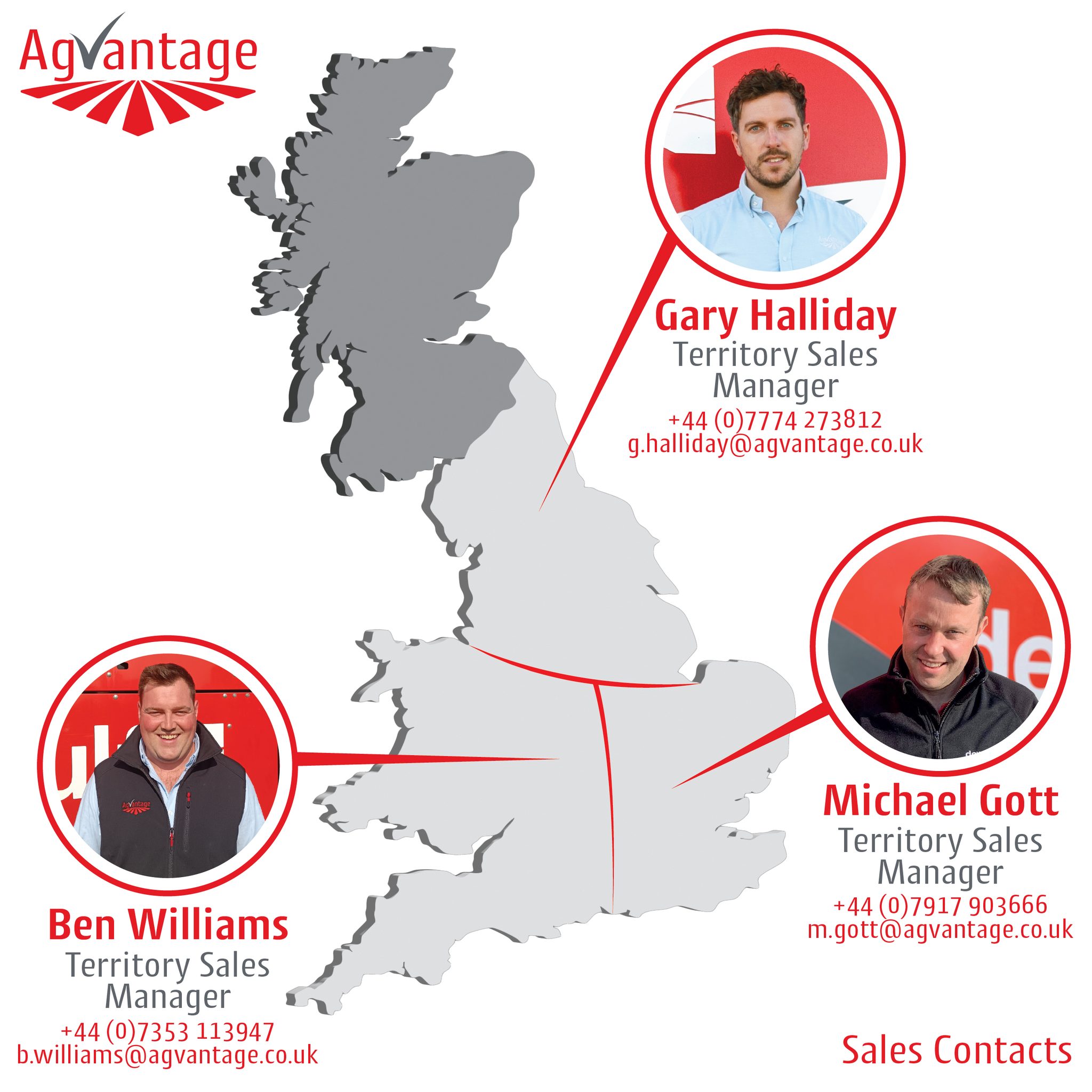 Map of the Uk showing which areas are covered by the sales reps